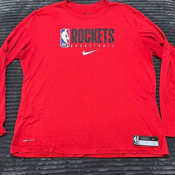 Nike Other - Nike Dri-Fit NBA Houston Rockets Red Long Sleeve Shirt Men’s Size XL